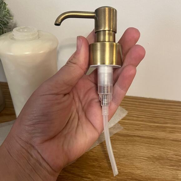 NEW Labrazel Alisa Cream Alabaster Soap Dispenser Burnished Brass Italy - Picture 7 of 12